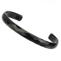 Black Tungsten High Polish Couple Bangles C896