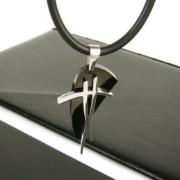 Sutra Man Black Symbol Titanium Steel Pendant Necklace Gift