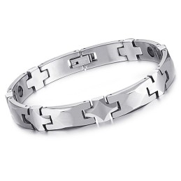 Healthy High Polish Tungsten Bracelet With Energy Magnetic Stone C938