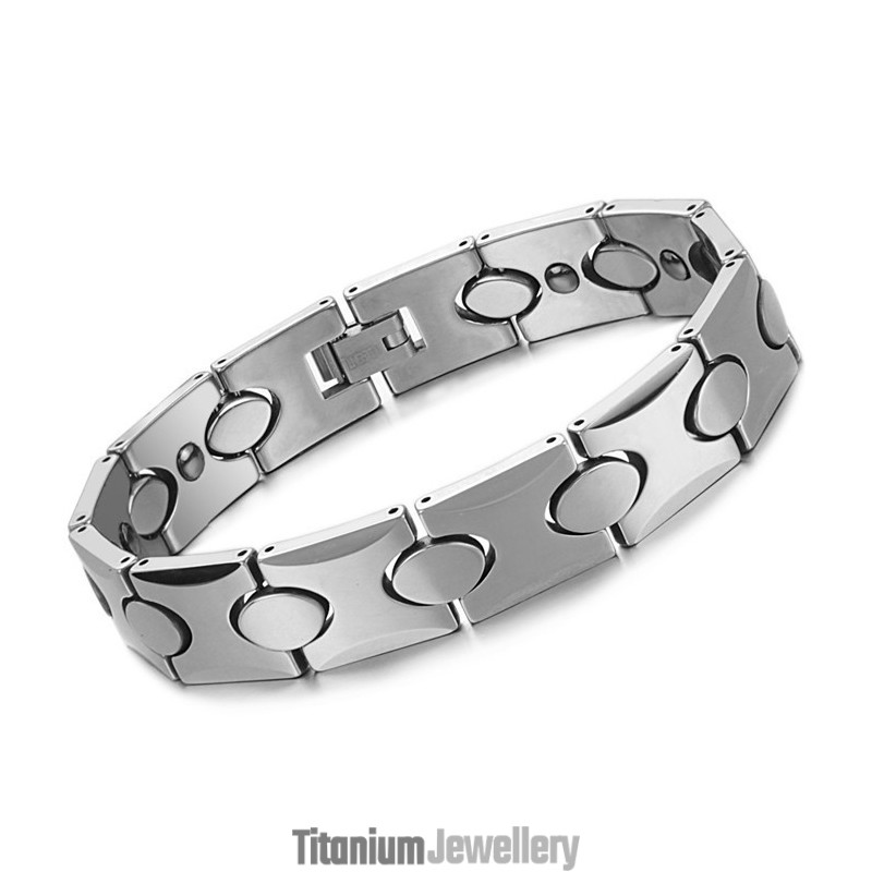 Tungsten Silver Bracelet With Energy Magnetic Stone C944 Tungsten Silver Bracelet With Energy Magnetic Stone C944