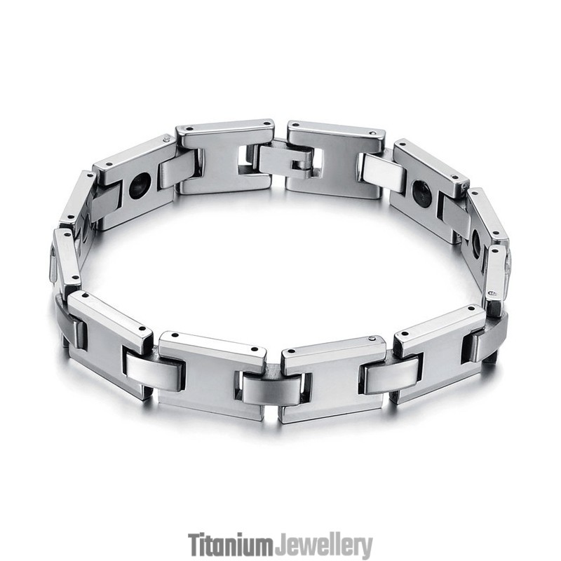 Tungsten Silver H-Link Magnetic Energy Health Bracelet C748 Tungsten Silver H-Link Magnetic Energy Health Bracelet C748