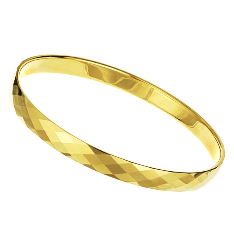 Gold Tungsten Intricate Multifaceted Design Bangle C887 Gold Tungsten Intricate Multifaceted Design Bangle C887