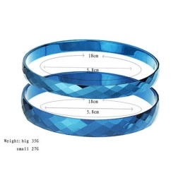 Tungsten Blue Intricate Multifaceted Design Couple Bangles C891