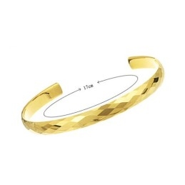 High Polish Tungsten Gold Intricate Multifaceted Design Bracelet Couple Bangles C893