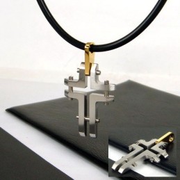 Unique Man Cross Titanium Steel Necklace Pendant