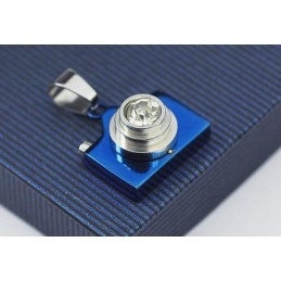 Man Blue Camera Pure Titanium Necklace Free Chain