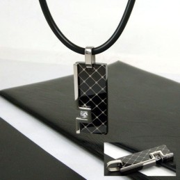 Unique Man Gemstone Pure Titanium Necklace Pendant Gift