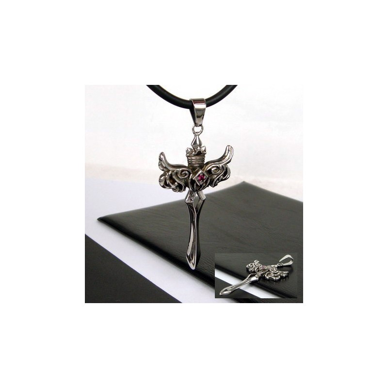 Man'S Titanium Steel Angel Wing Cross Pendant Necklace Man'S Titanium Steel Angel Wing Cross Pendant Necklace