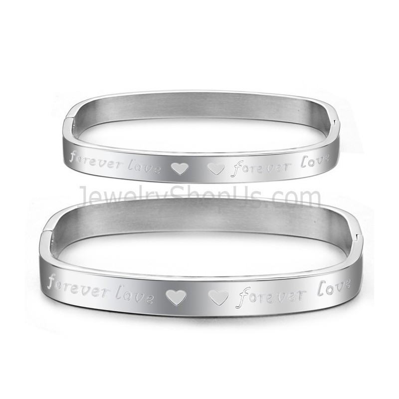 Tatanium Square "Foreverlove" Couple Bangles C865 Tatanium Square "Foreverlove" Couple Bangles C865