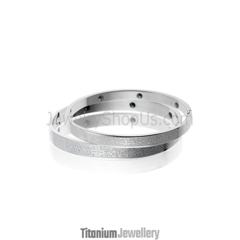 Tatanium Cross Magnetic Energy Health Couple Bangles C716