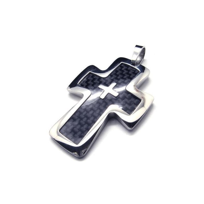 Cool Man Cross S Steel Pendant-Free Chain And Box