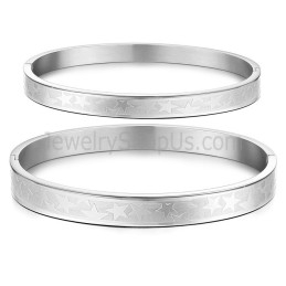 Tatanium Couple Bangles With Stars C863