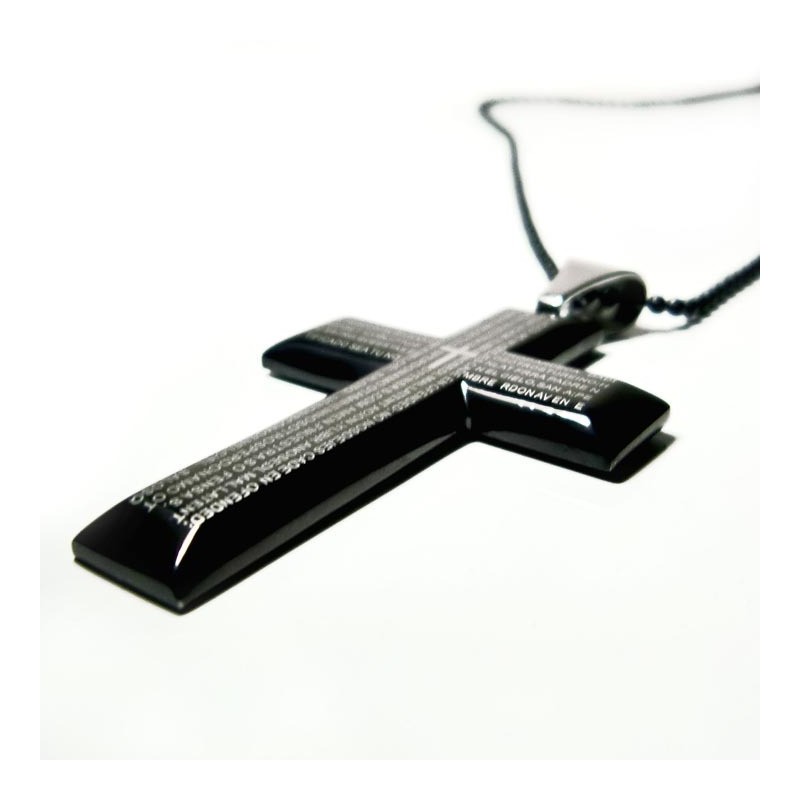 Man Black Cross Bible Pure Titanium Pendant Gift Man Black Cross Bible Pure Titanium Pendant Gift