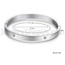 Tatanium "Love Collection" Couple Bangles With Rhinestones C849