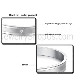 Tatanium "Ture Love Forever" Couple Bangles With Rhinestones C861