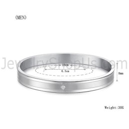 Tatanium "Ture Love Forever" Couple Bangles With Rhinestones C861