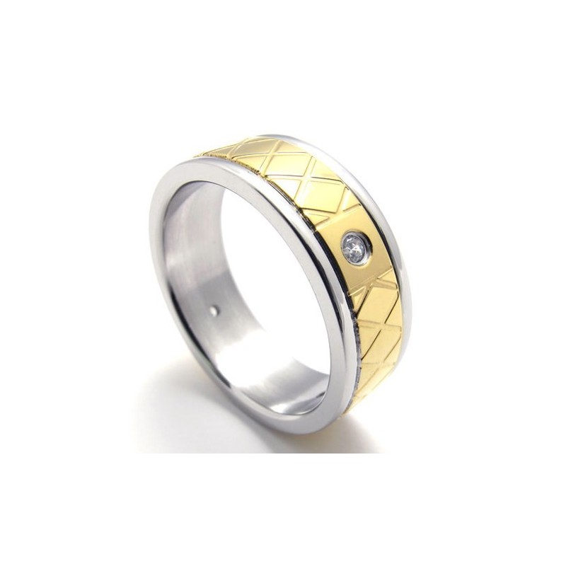 Gold Diamond Titanium Ring Gold Diamond Titanium Ring