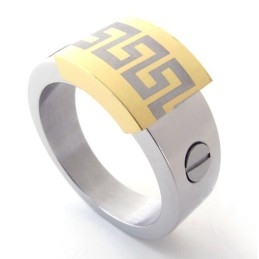 Gold Accent Titanium Ring