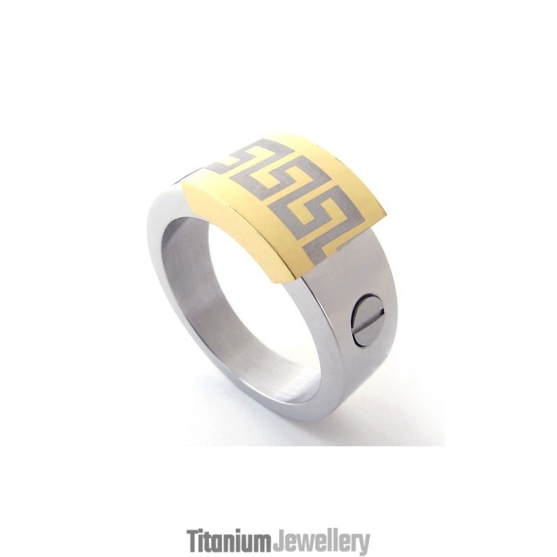 Gold Accent Titanium Ring Gold Accent Titanium Ring