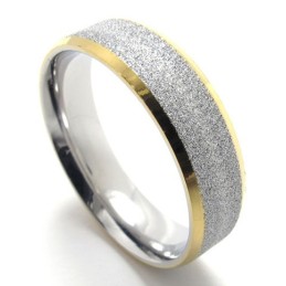 Gold Accent Pearl Titanium Ring