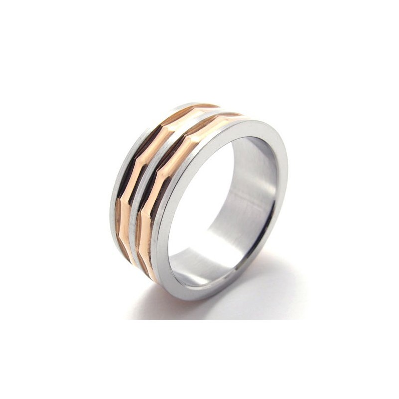 Coffee Gold Accent Titanium Ring Coffee Gold Accent Titanium Ring