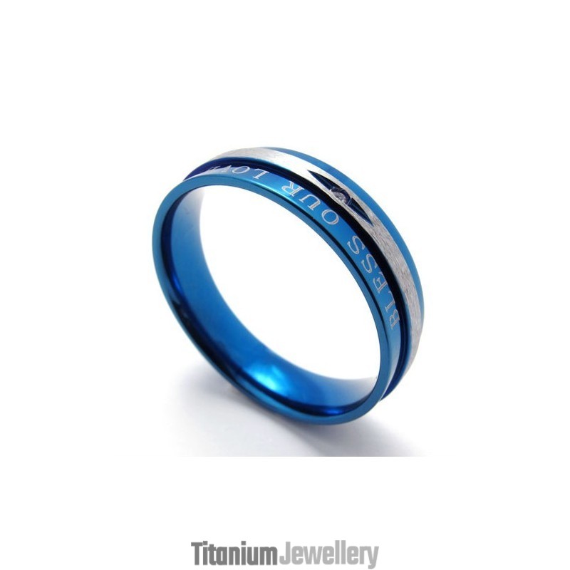 Diamond Blue Titanium Ring Diamond Blue Titanium Ring