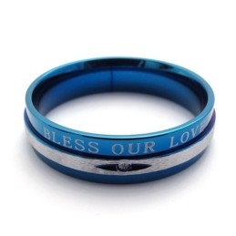 Diamond Blue Titanium Ring