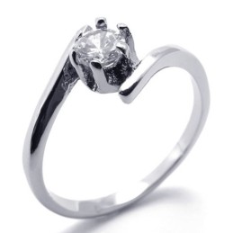 WoMen's Diamond Titanium Ring