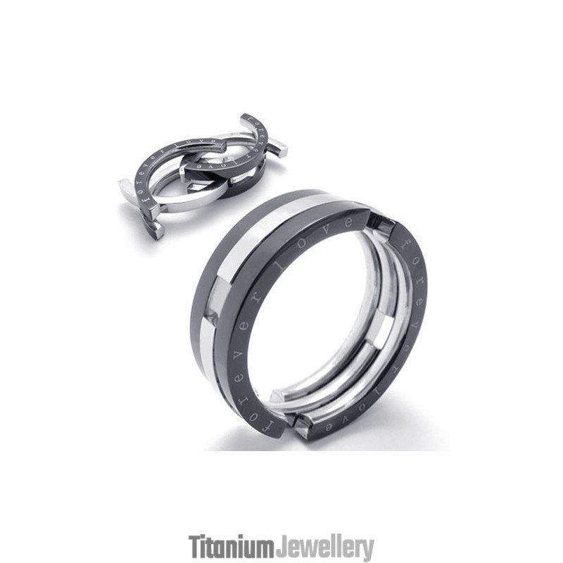 Puzzle Black Titanium Ring Puzzle Black Titanium Ring