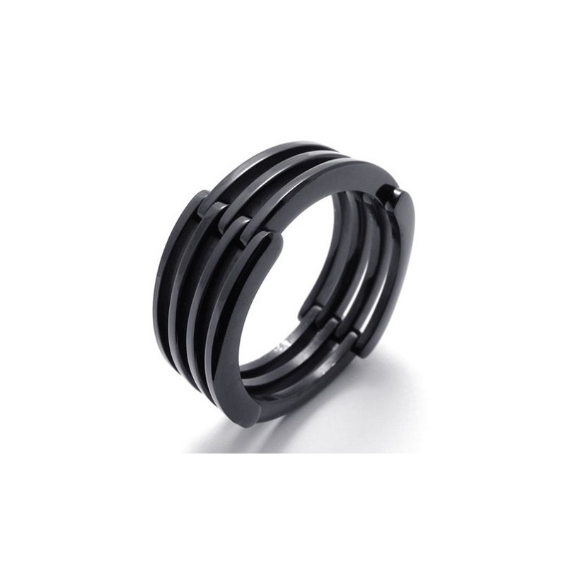 Black Puzzle Titanium Ring