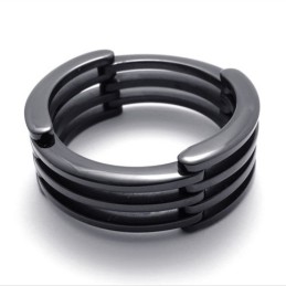 Black Puzzle Titanium Ring