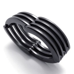 Black Puzzle Titanium Ring