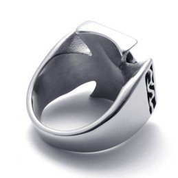 Cross Skull Titanium Ring