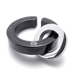 Black Diamond Lovers Titanium Pendant For Women