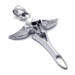 Cross Skull Titanium Pendant