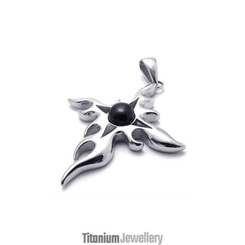Cross Gem Titanium Pendant