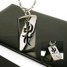 Cool Man 2 Layer Symbol Pure Titanium Necklace Pendant