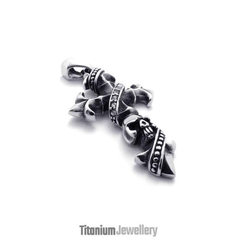 Skull Titanium Cross Pendant Skull Titanium Cross Pendant