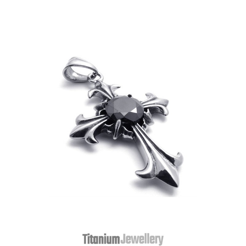 Gem Titanium Cross Pendant Gem Titanium Cross Pendant