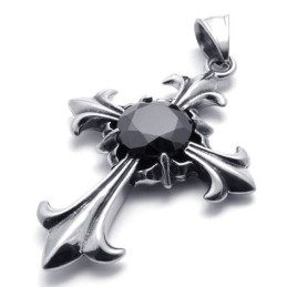 Gem Titanium Cross Pendant