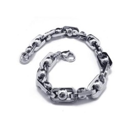 Men's Boy'S Charm Silver Pure Titanium Chain Bracelet