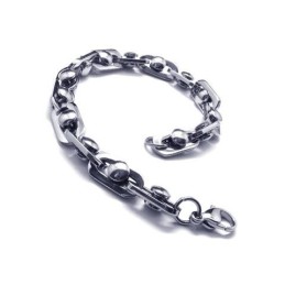 Men's Boy'S Charm Silver Pure Titanium Chain Bracelet