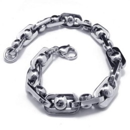 Men's Boy'S Charm Silver Pure Titanium Chain Bracelet