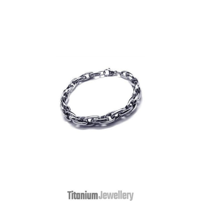 Men's Boy'S Silver Charm Pure Titanium Chain Bracelet Men's Boy'S Silver Charm Pure Titanium Chain Bracelet