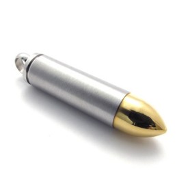 Gold Accent Bullet Titanium Pendant