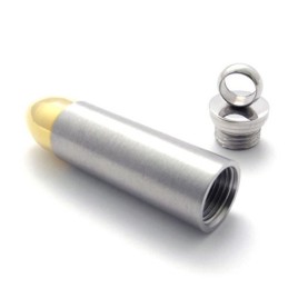 Gold Accent Bullet Titanium Pendant