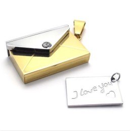Gold Wallet Lovers Titanium Pendant