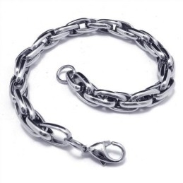 Men's Boy'S Silver Charm Pure Titanium Chain Bracelet
