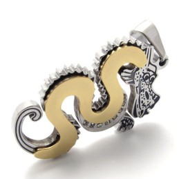 Gold Dragon Titanium Pendant