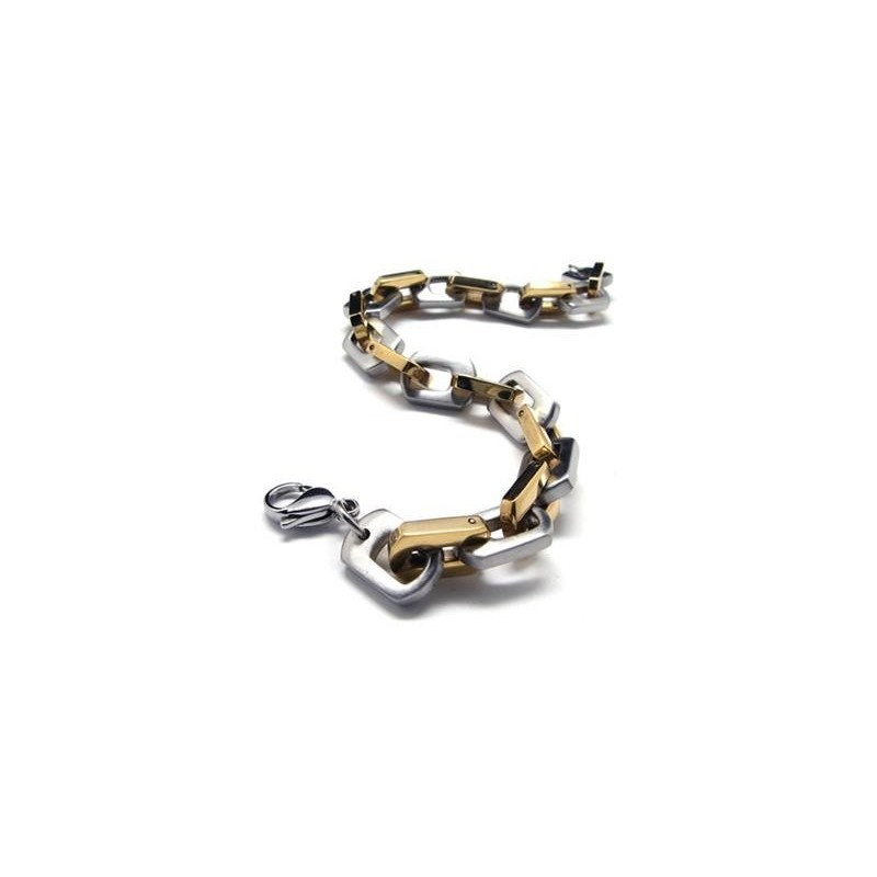 Mens Boys Golden Silver Pure Titanium Charm Bracelet